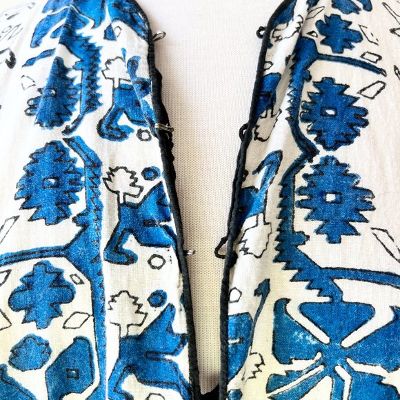 vintage 60s block print kaftan - Picture 5 of 10